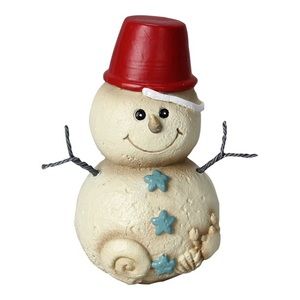 BRAND NEW IN BOX Christmas Beach Sand Pail Hat on Baby Snowman Figurine.*SOLD